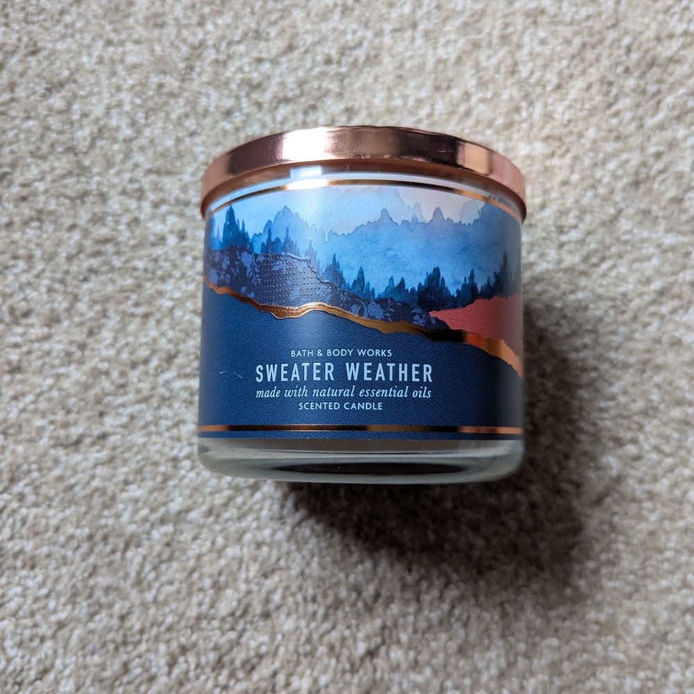 Bath & Body Works Blue and Brown Candle